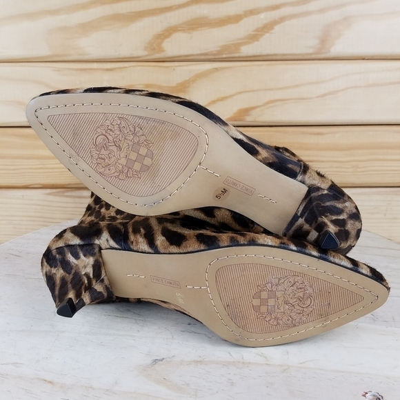 Vince Camuto 5.5 US Rastel 3 Leopard Print Calf Hair Kitten Heel Mid Calf Boots - Picture 8 of 10